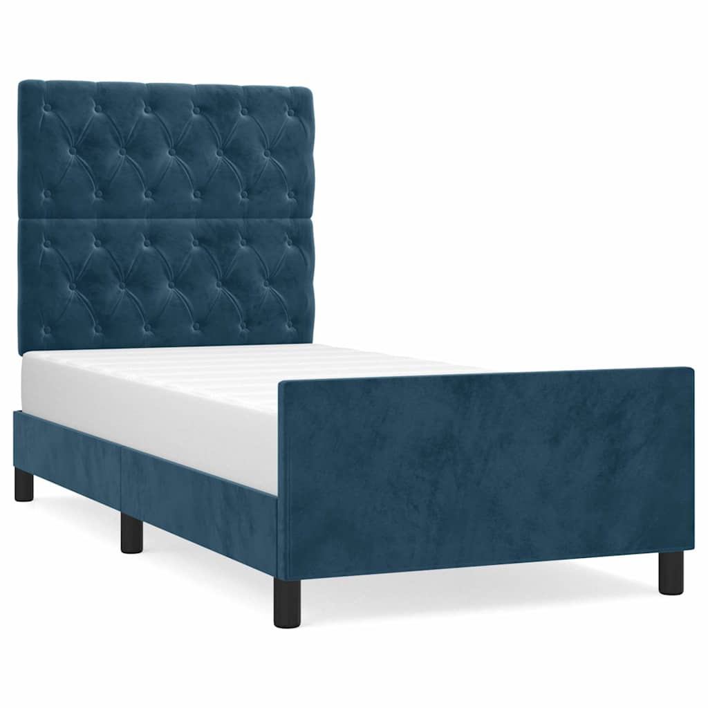 Giroletto senza Materasso Blu Scuro 80x200 cm in Velluto