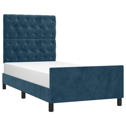 Giroletto senza Materasso Blu Scuro 80x200 cm in Velluto