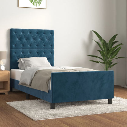Giroletto senza Materasso Blu Scuro 80x200 cm in Velluto - homemem39