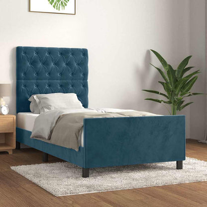 Giroletto senza Materasso Blu Scuro 80x200 cm in Velluto