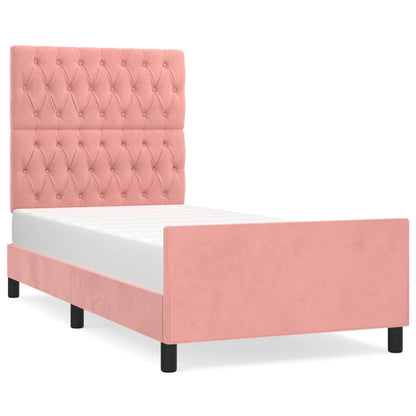 Giroletto con Testiera Rosa 90x190 cm in Velluto | homemem39