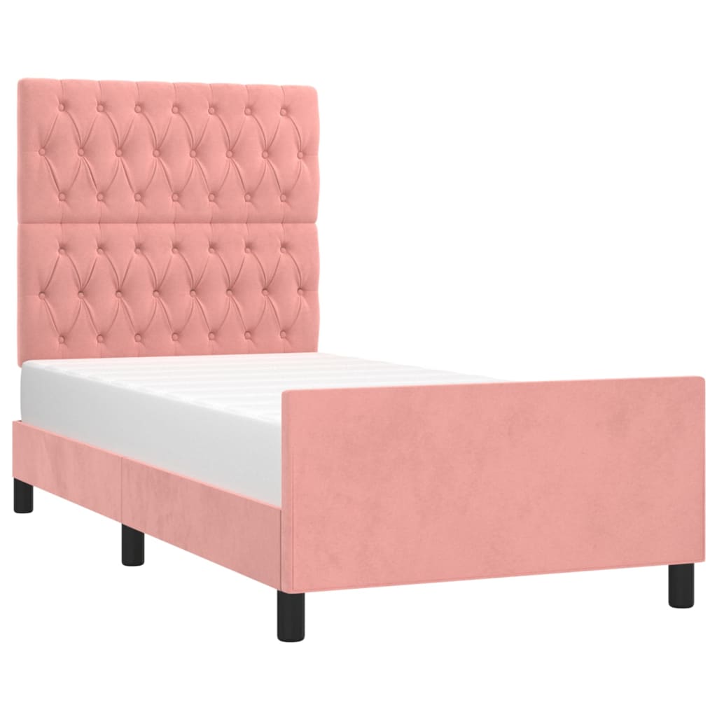 Giroletto con Testiera Rosa 90x190 cm in Velluto | homemem39