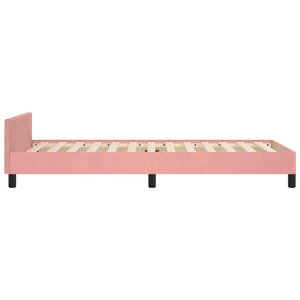 Giroletto con Testiera Rosa 90x190 cm in Velluto | homemem39