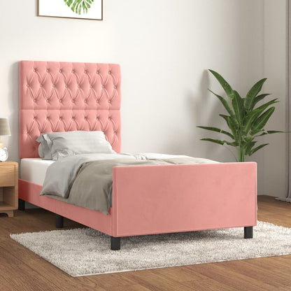Giroletto con Testiera Rosa 90x190 cm in Velluto | homemem39