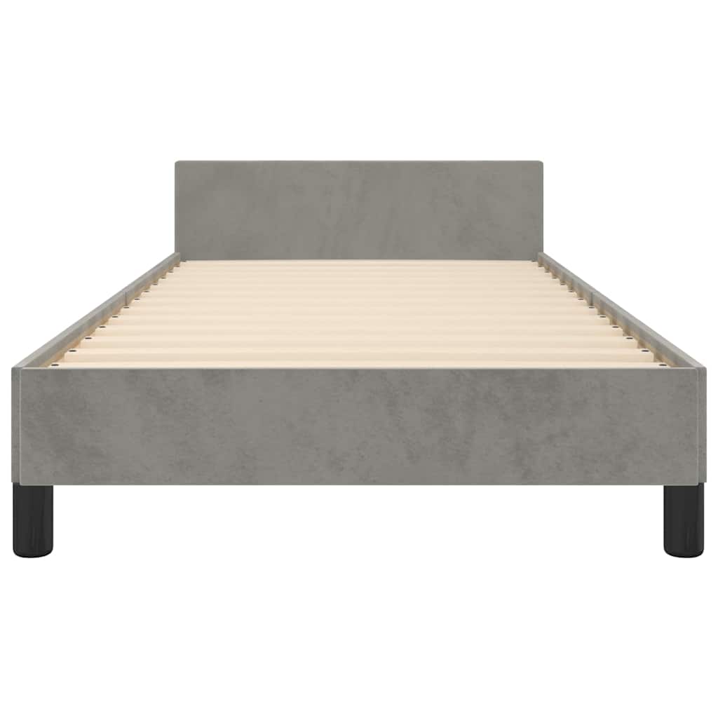 Giroletto senza Materasso Grigio Chiaro 90x200 cm Velluto