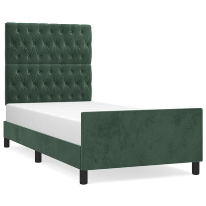 Giroletto senza Materasso Verde Scuro 90x200 cm in Velluto - homemem39