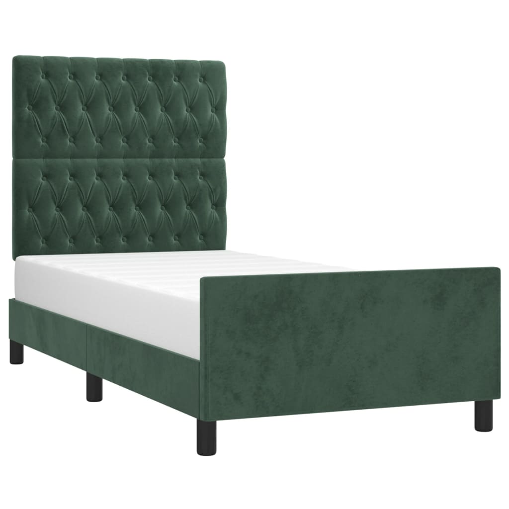Giroletto senza Materasso Verde Scuro 90x200 cm in Velluto - homemem39