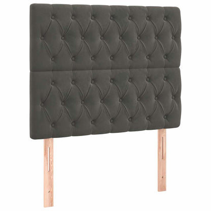 Giroletto senza Materasso Grigio Scuro 100x200 cm Velluto
