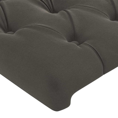 Giroletto senza Materasso Grigio Scuro 100x200 cm Velluto