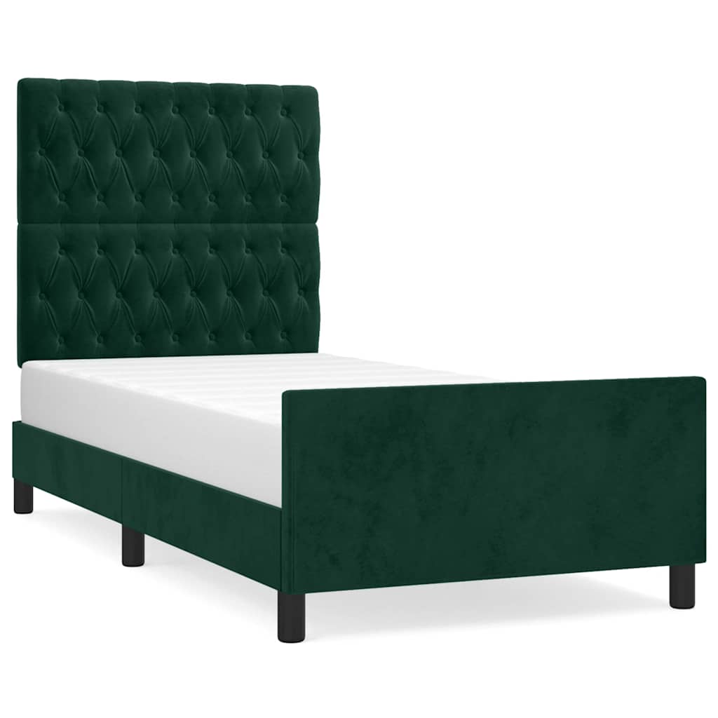 Giroletto senza Materasso Verde Scuro 100x200 cm in Velluto | homemem39