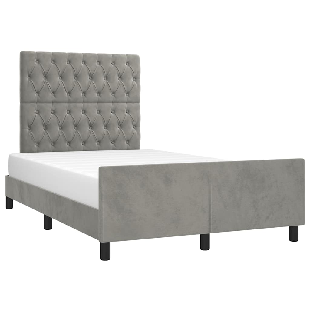 Giroletto senza Materasso Grigio Chiaro 120x200 cm Velluto