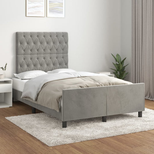 Giroletto senza Materasso Grigio Chiaro 120x200 cm Velluto - homemem39