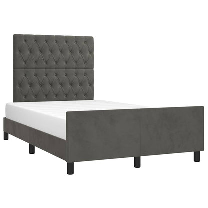 Giroletto senza Materasso Grigio Scuro 120x200 cm Velluto