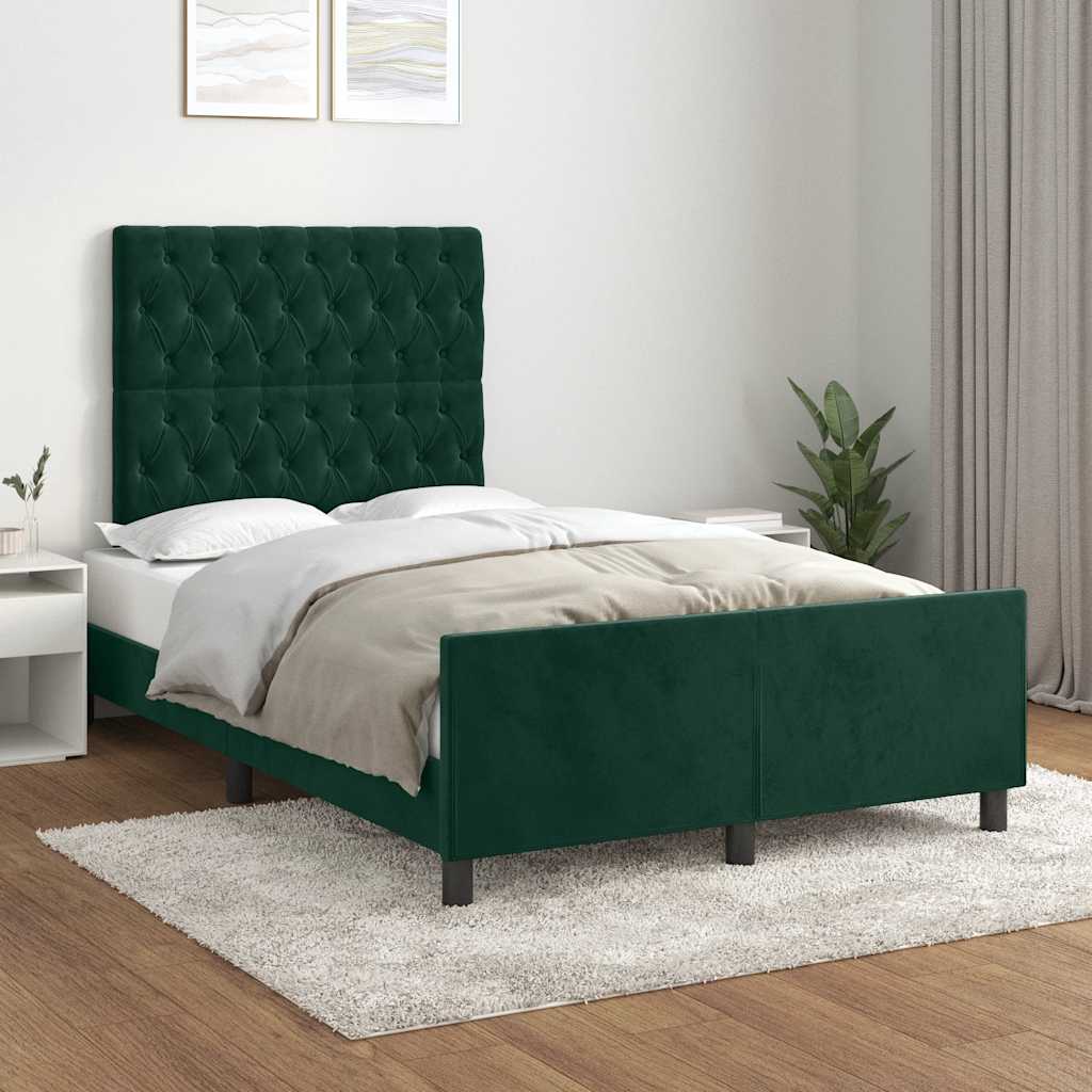 Giroletto senza Materasso Verde Scuro 120x200 cm in Velluto | homemem39