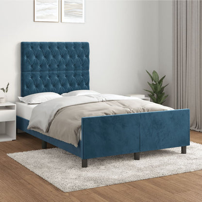 Giroletto senza Materasso Blu Scuro 120x200 cm in Velluto - homemem39