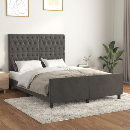 Giroletto senza Materasso Grigio Scuro 140x190 cm Velluto | homemem39