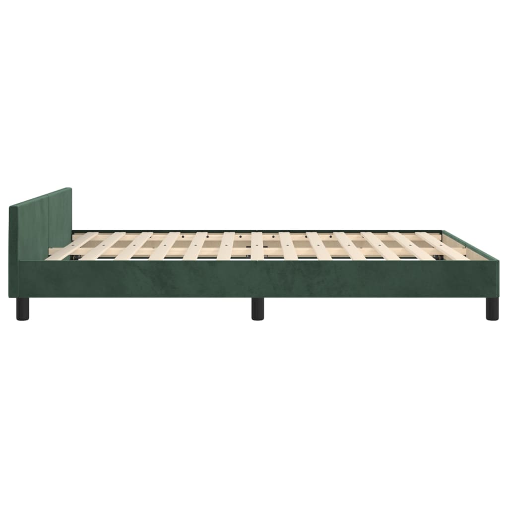 Giroletto senza Materasso Verde Scuro 140x190 cm in Velluto - homemem39