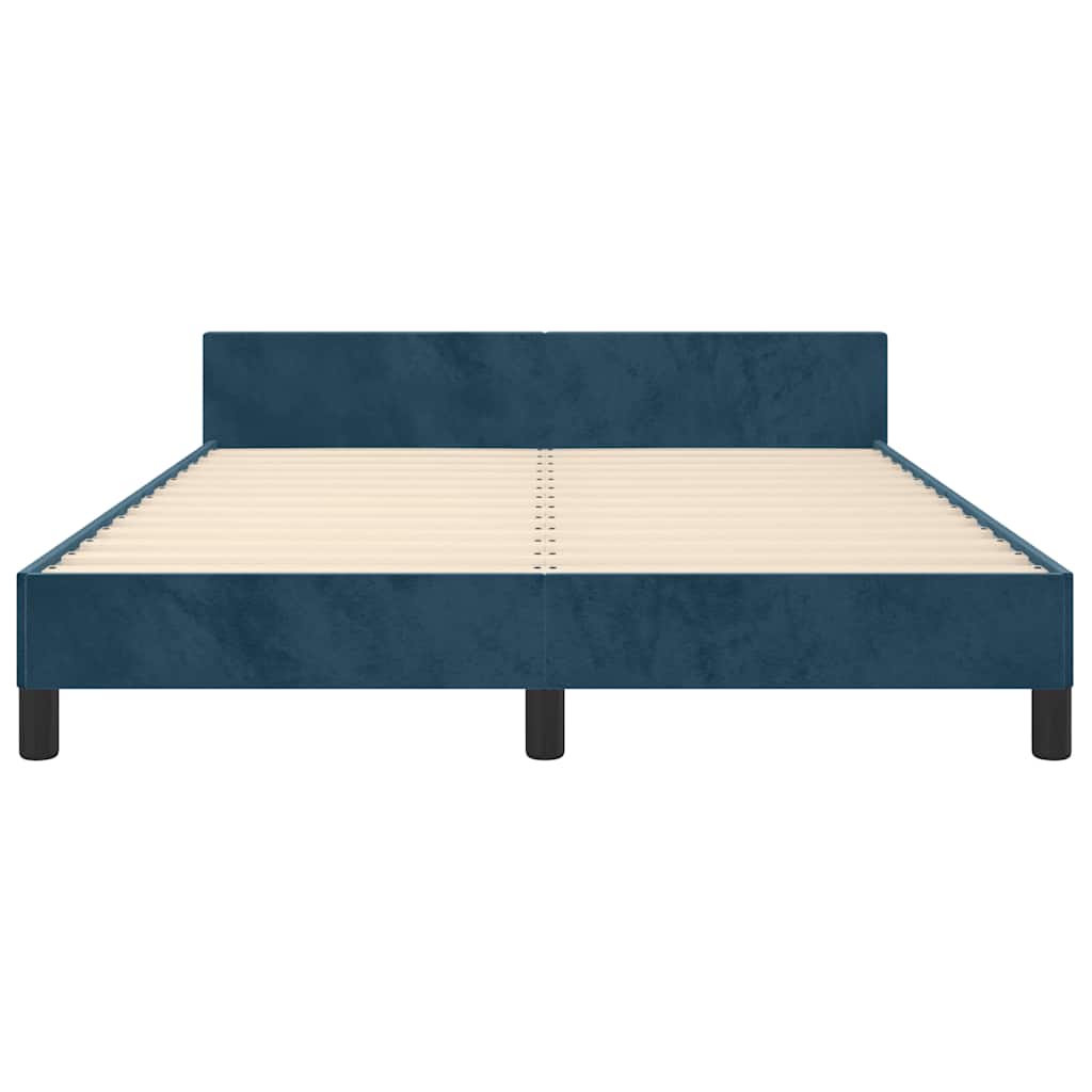 Giroletto senza Materasso Blu Scuro 140x190 cm in Velluto | homemem39