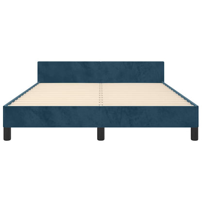 Giroletto senza Materasso Blu Scuro 140x190 cm in Velluto | homemem39