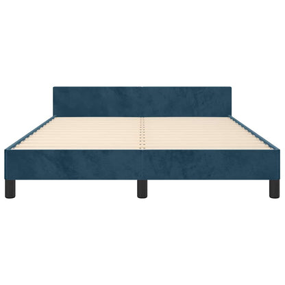Giroletto senza Materasso Blu Scuro 140x190 cm in Velluto
