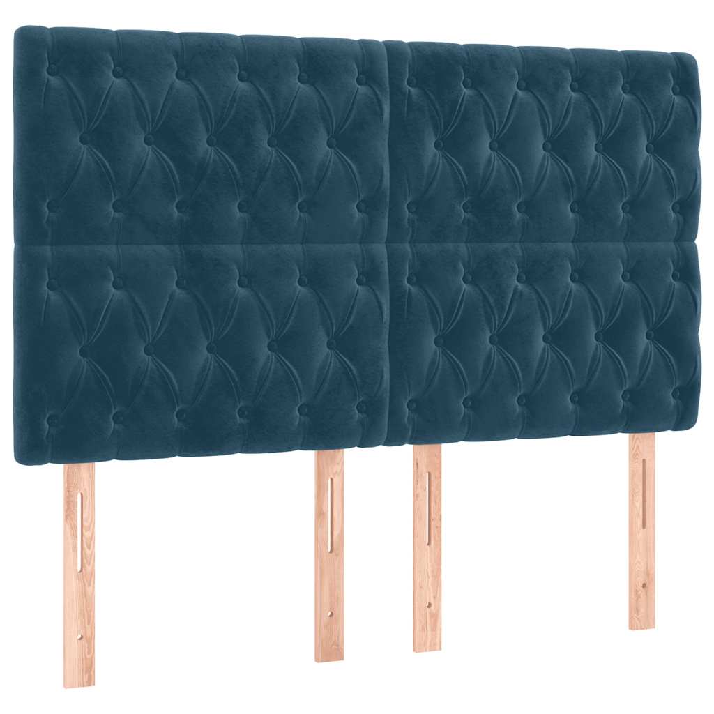 Giroletto senza Materasso Blu Scuro 140x190 cm in Velluto | homemem39