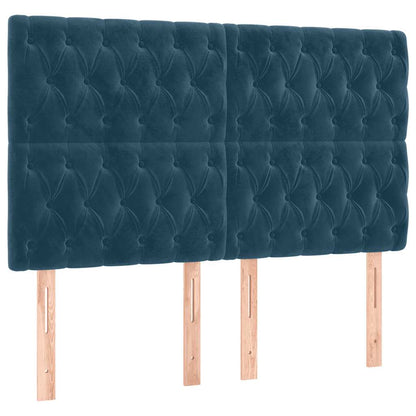 Giroletto senza Materasso Blu Scuro 140x190 cm in Velluto | homemem39