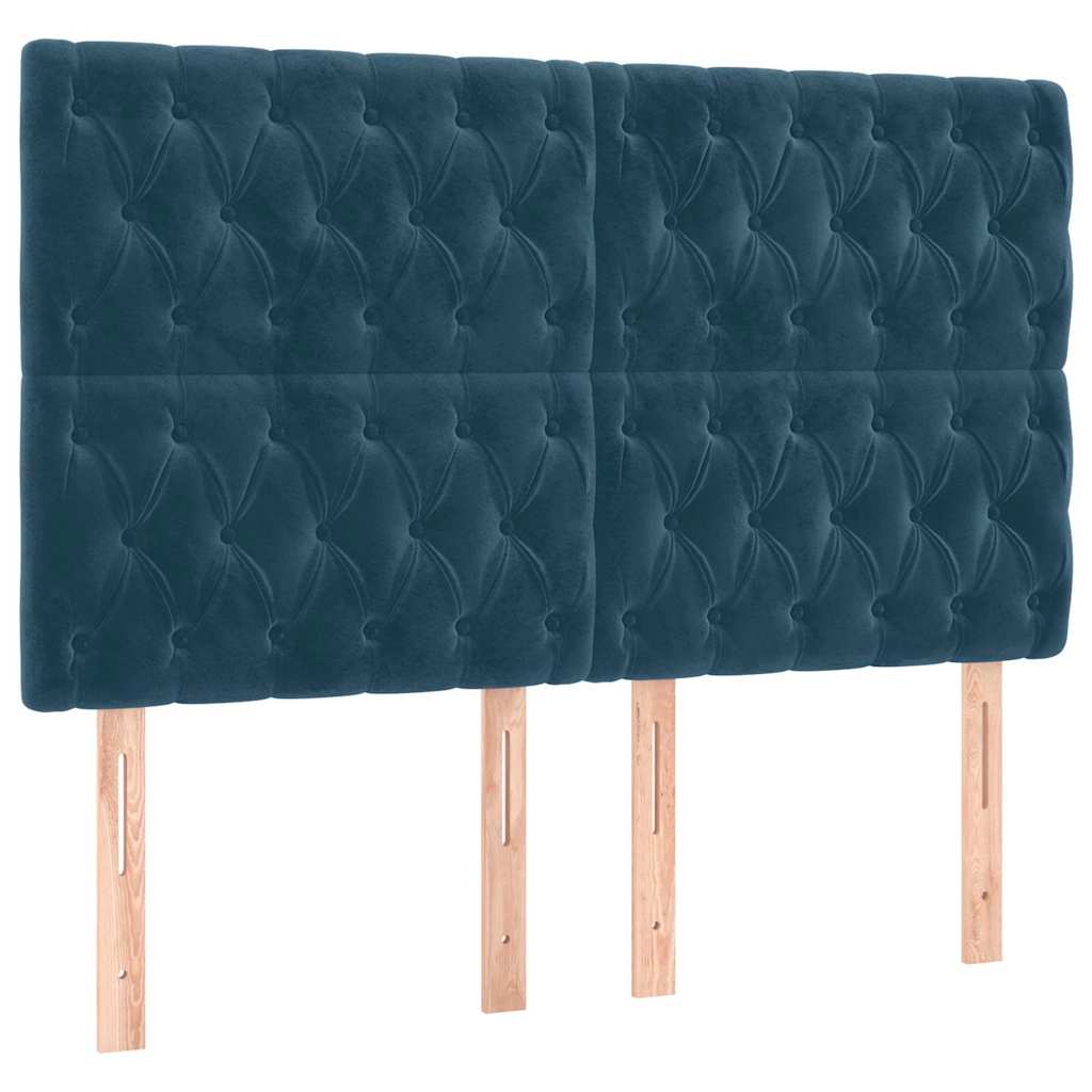 Giroletto senza Materasso Blu Scuro 140x190 cm in Velluto
