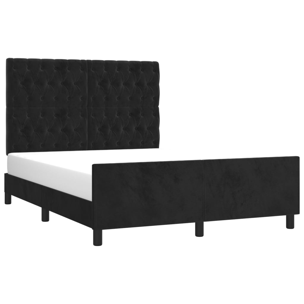 Giroletto senza Materasso Nero 140x200 cm in Velluto | homemem39