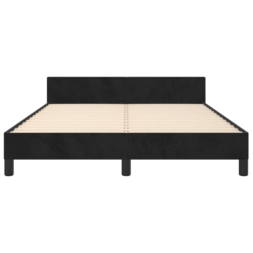 Giroletto senza Materasso Nero 140x200 cm in Velluto | homemem39