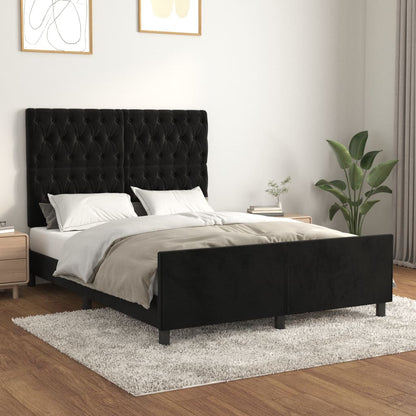 Giroletto senza Materasso Nero 140x200 cm in Velluto | homemem39