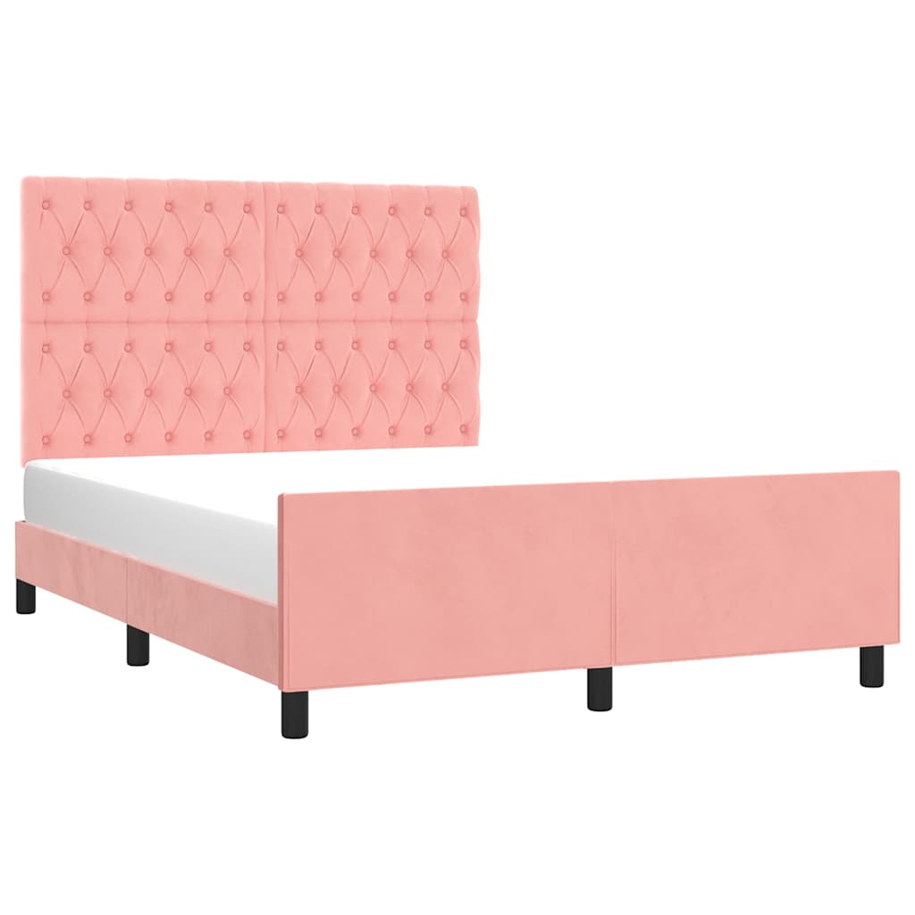 Giroletto con Testiera Rosa 140x200 cm in Velluto