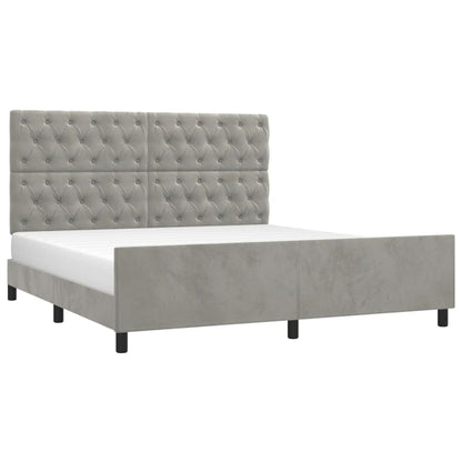 Giroletto senza Materasso Grigio Chiaro 160x200 cm Velluto | homemem39