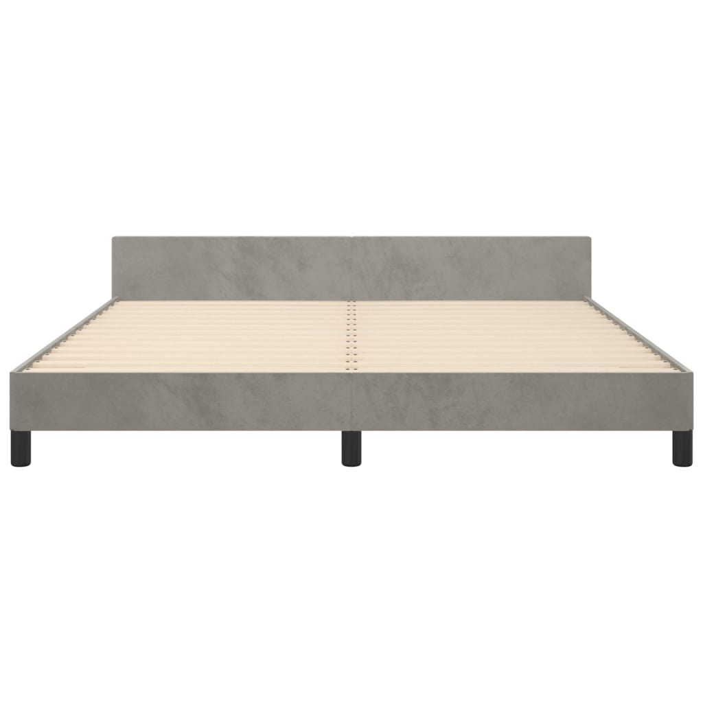 Giroletto senza Materasso Grigio Chiaro 160x200 cm Velluto | homemem39