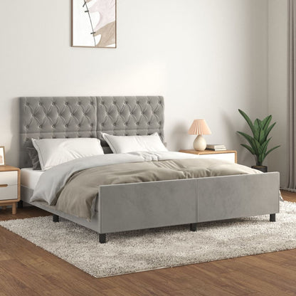 Giroletto senza Materasso Grigio Chiaro 160x200 cm Velluto | homemem39