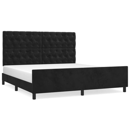 Giroletto senza Materasso Nero 160x200 cm in Velluto | homemem39