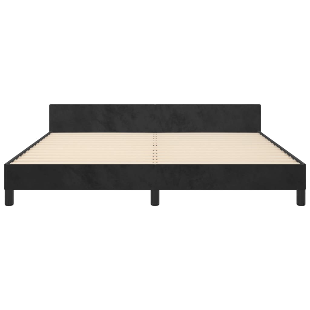 Giroletto senza Materasso Nero 160x200 cm in Velluto | homemem39