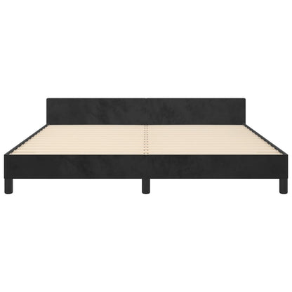 Giroletto senza Materasso Nero 160x200 cm in Velluto | homemem39