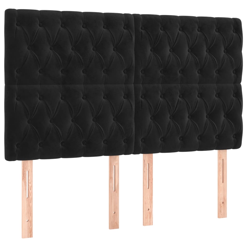 Giroletto senza Materasso Nero 160x200 cm in Velluto | homemem39