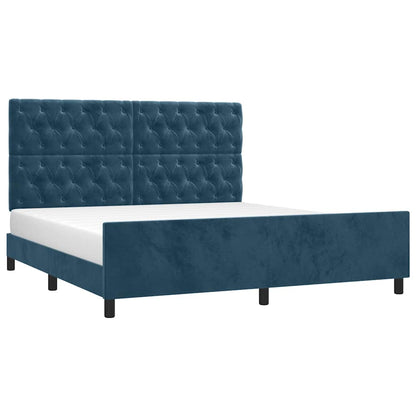 Giroletto senza Materasso Blu Scuro 160x200 cm in Velluto | homemem39