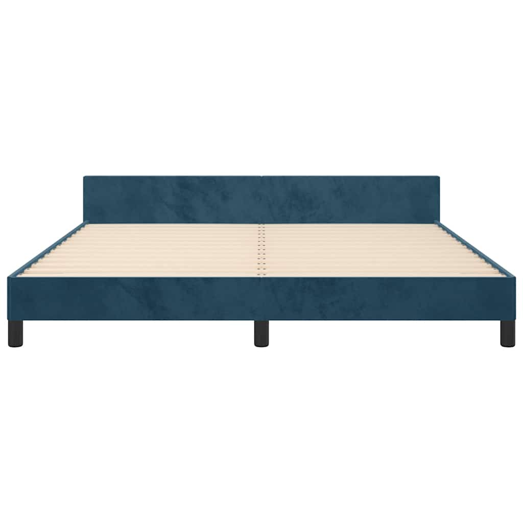Giroletto senza Materasso Blu Scuro 160x200 cm in Velluto | homemem39