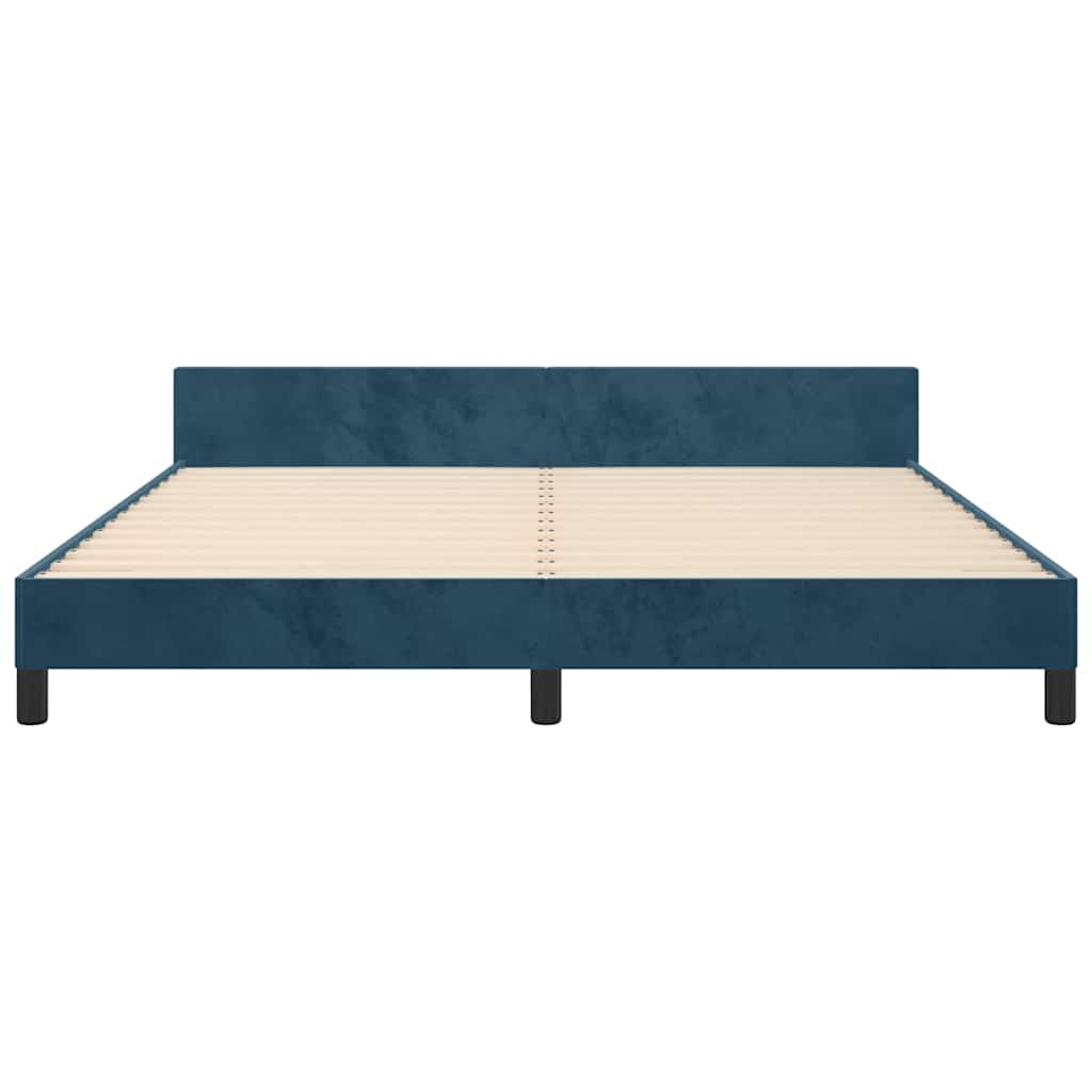 Giroletto senza Materasso Blu Scuro 160x200 cm in Velluto