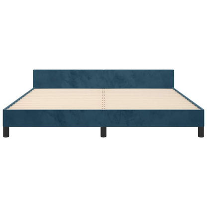 Giroletto senza Materasso Blu Scuro 160x200 cm in Velluto