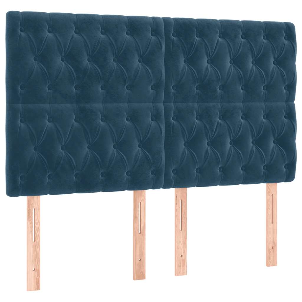 Giroletto senza Materasso Blu Scuro 160x200 cm in Velluto | homemem39