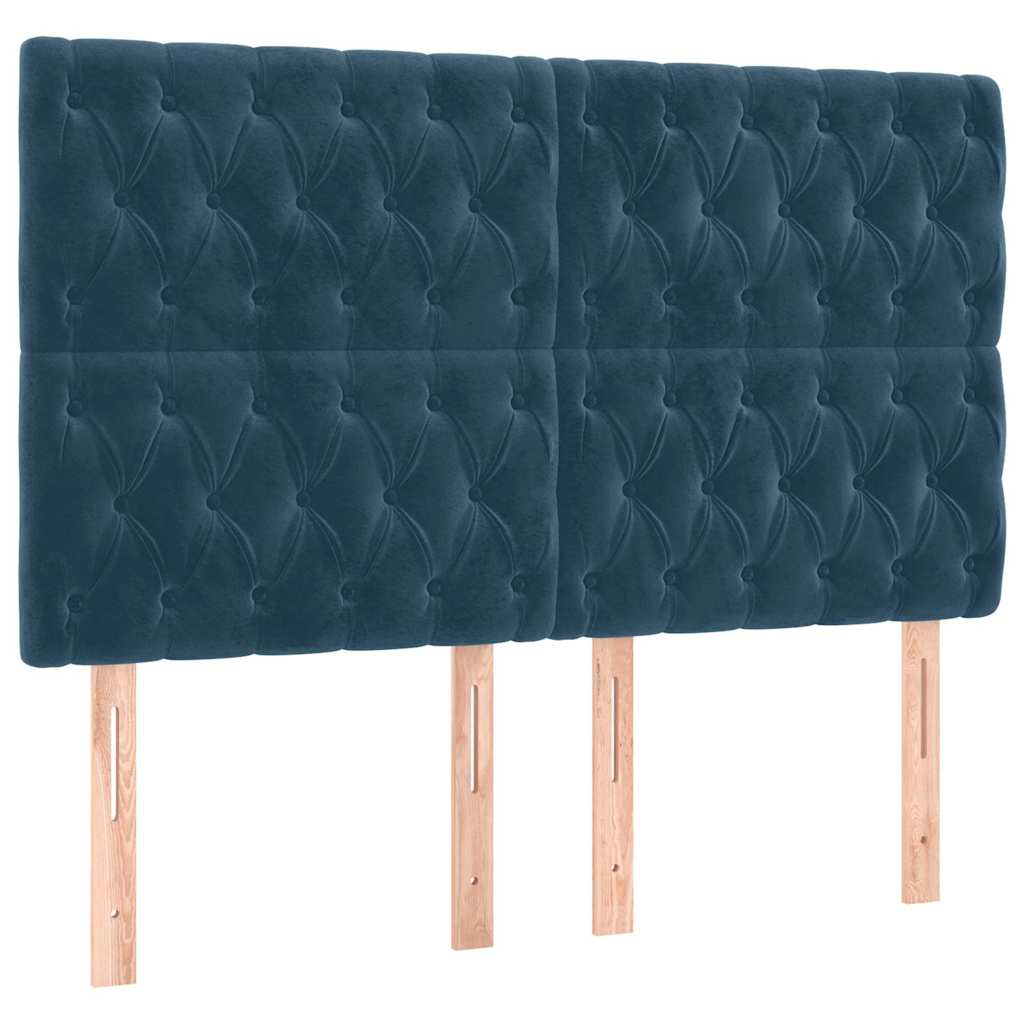 Giroletto senza Materasso Blu Scuro 160x200 cm in Velluto