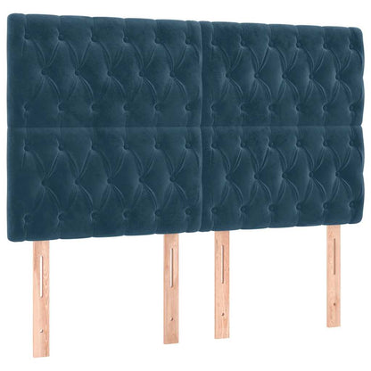 Giroletto senza Materasso Blu Scuro 160x200 cm in Velluto
