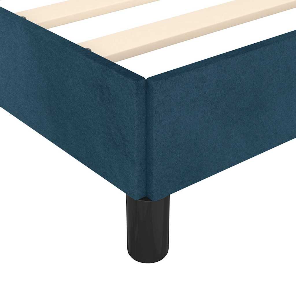 Giroletto senza Materasso Blu Scuro 160x200 cm in Velluto | homemem39
