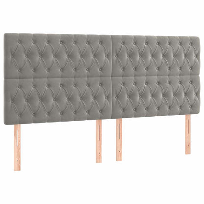Giroletto con Testiera Grigio Chiaro 180x200 cm in Velluto