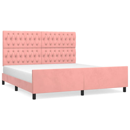 Giroletto con Testiera Rosa 180x200 cm in Velluto | homemem39