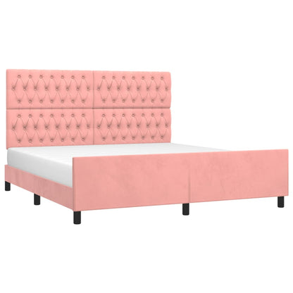 Giroletto con Testiera Rosa 180x200 cm in Velluto | homemem39