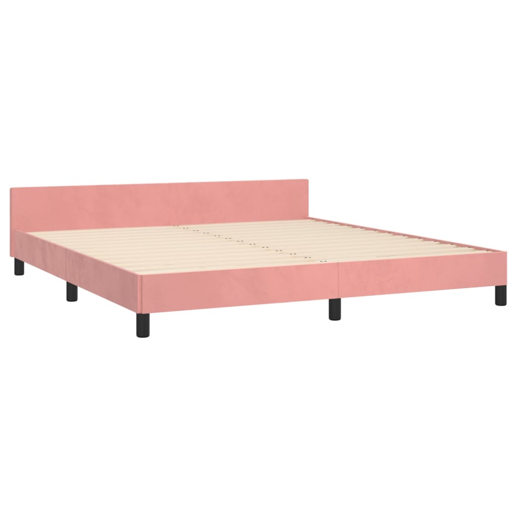 Giroletto con Testiera Rosa 180x200 cm in Velluto | homemem39